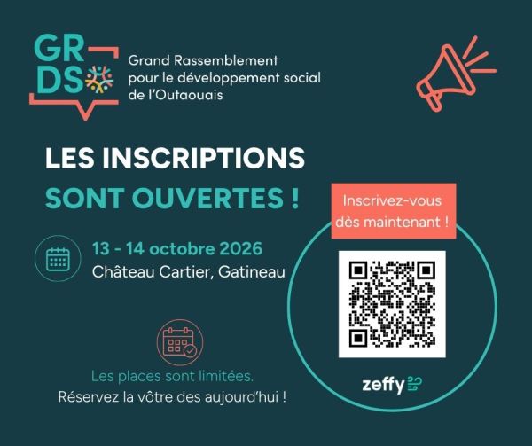 Inscription pour le 3e Grand Rassemblement pour le d&eacute;veloppement social de l'Outaouais